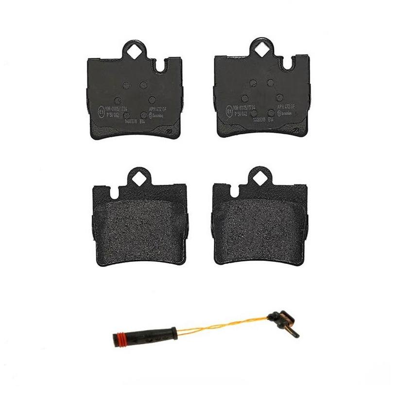 Mercedes Brakes Set Kit - Pads Rear (Low-Met) (with Sensor) 004420942041 - Brembo 2662132KIT